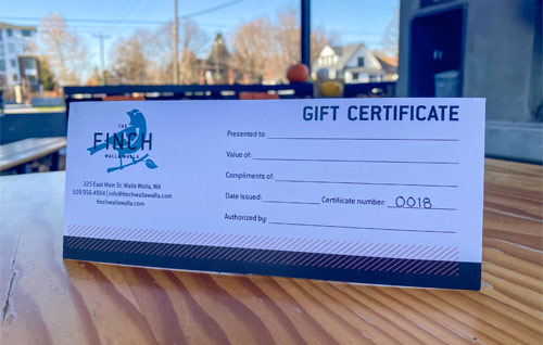 FINCH Gift Certificates